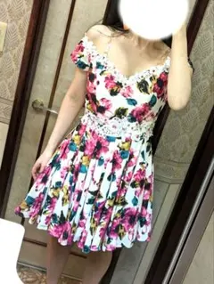 イルマ ドレス オフショルダー フレア Aライン ビジュー ワンピース 肩出し