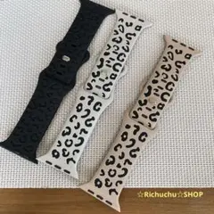 新品 スマートウォッチバンド 3色セットヒョウ柄41mm 40mm 38mm対応