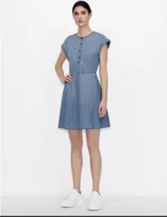【美品】ARMANI EXCHANGE アルマーニexデニムワンピース 半袖のサムネイル