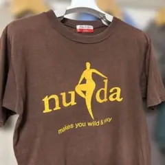 資生堂 nuda・非売品・鬼フェード・プリントTシャツ・ブラウン・M相当
