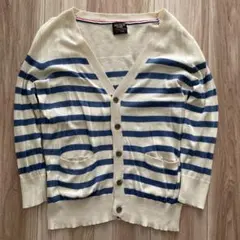 DOUBLE NAME ボーダー カーディガン 薄手のサムネイル