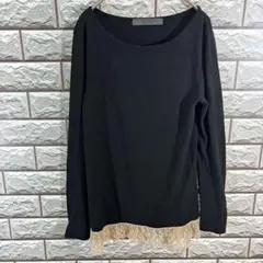 イーハイフンワールドギャラリー レース 長袖 Tシャツ チュニック 黒