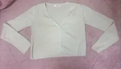 WEGO アイボリー リブ編み カーディガン Fサイズ