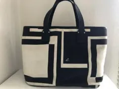 アニエスベー トートバッグ　2 ホワイト ブラック キャンパス