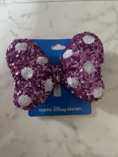 ミニー　リボン　スパンコールリボンゴム　ディズニー