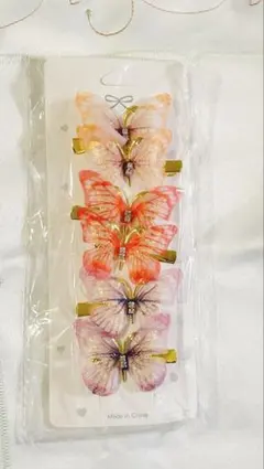 蝶 蝶々 バタフライ ヘアピン クリップ ヘアアクセサリー 6個セット　f