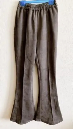 To the seaフレアパンツ　ラッパパンツ　スウェード　スエード　グレー　Sのサムネイル