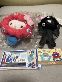 万博　レアグッズ　3点セット　黒ミャクミャク　イコカ　ミャクミャクキティ