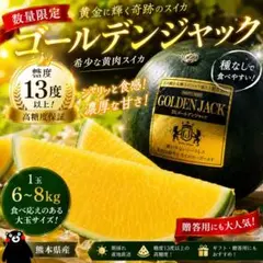 希少な黄肉スイカ ゴールデンジャック 6-8kg 糖度13度以上のサムネイル
