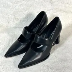 【極美品】チャールズ＆キース メリージェーンパンプス 黒 34 ポインテッドトゥ