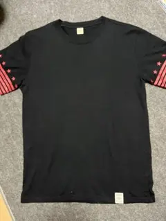 TOMMY ブラック Tシャツ 赤い星とストライプ