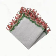 【新品・ラッピング済】近沢レース シーズンタオルハンカチ ナポリタン グレー