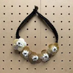1836. フラダンス　タヒチアン　シェルレイ　貝　チョーカー　花　ハワイ