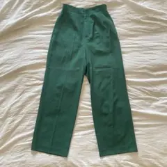 センスオブプレイス　タックワイドパンツ　グリーン