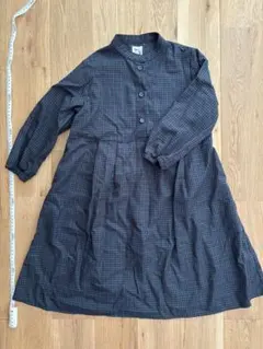 ワンピース　120 長袖　ギンガムチェック　みどり