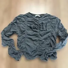 WEGO グレー ギャザー入り長袖Tシャツ