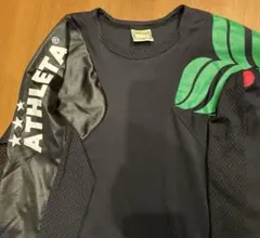 ATHLETA 長袖ウェア ブラック/グリーン　160㎝