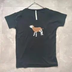 【未使用・タグ付】fig London/フィグロンドン　Tシャツ　刺繍　動物　黒のサムネイル