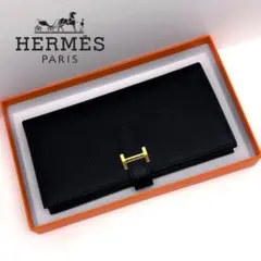 HERMES ベアンスフレ 長財布 黒 ブラック ゴールド金具 2025年のサムネイル