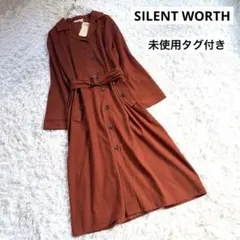 未使用　silent worth ベルト付き　ロングシャツワンピース　レンガ色