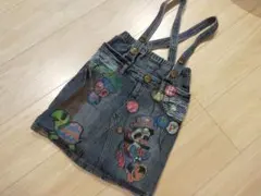 GRAND GROUND グラグラ デニム サロペット スカート 動物 4のサムネイル