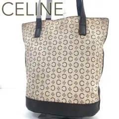 CELINE✨セリーヌ トートバッグ マカダム Cロゴ ミニブラゾン 白茶レザー