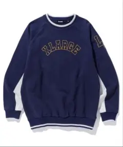 XLARGE ツートーン カレッジ ロゴ クルーネック スウェット
