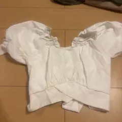 ホワイト パフスリーブ トップス 半袖
