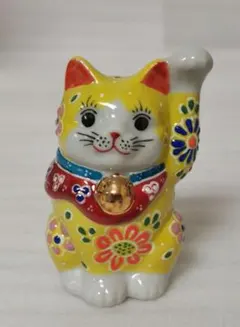 九谷焼 4号 招き猫 まねき猫 トルコブルー 釉桜 K9-1581 - メルカリ