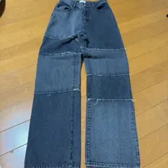 W.W.G ブラックデニム　ワイドパンツ ストレート リメイクデザインのサムネイル