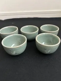 陶器製煎茶用湯飲み 5個セット