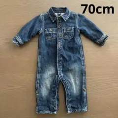 GAP デニムロンパース 長袖 70cm