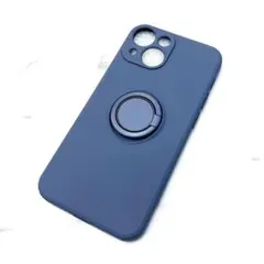 iPhone 13mini ケース ネイビー ストラップ付