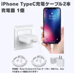 TypeCケーブルタイプC 充電ケーブル2本 充電器1個 iPhone 急速充電