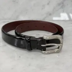 イタリア製 Calvin Klein カルバンクライン ベルト エナメル 黒