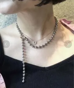 【未使用】mystic Lara ボールチェーンネックレス シルバー ゴールド