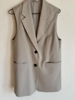 GUベージュ ノースリーブ テーラードジャケット Sサイズ