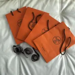 HERMES エルメス　紙袋4枚　リボン3個　セット　まとめ売り