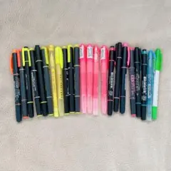 蛍光ペンセット 20本以上 多色 まとめ売り