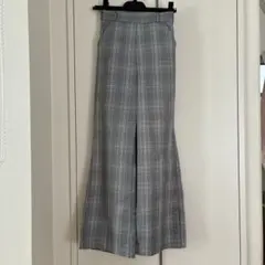 WEGO サイドスリット グレンチェック柄 フレアパンツ S
