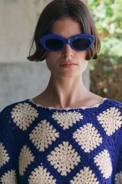 【新品タグ付き】ZARA ザラ アセタートサングラス ブルーのサムネイル