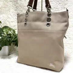 【極美品】バーバリーブルーレーベル A4　トートバッグ　大容量　キャンバス