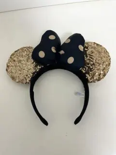 ディズニー ミニー スパンコール カチューシャ ゴールド