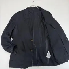 MUJI 無印良品 リネン100% テーラードジャケット 段返り アンコン L