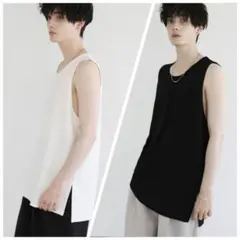【LILL】ドライアムンゼンロングレイヤードタンクトップ L 白黒セットのサムネイル