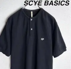 な*お様 scye BASICS 鹿の子 ヘンリーネック 黒 Tシャツ ワンポイのサムネイル