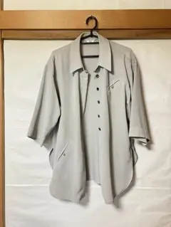 グレー 五分袖 シャツ ジャケット