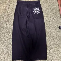 ブラックデニム ワイド ペイント