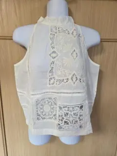 早い者勝ち定価11000円ホワイト レースパッチワーク ノースリーブ