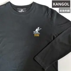 KANGOL 長袖Tシャツ 刺繍ロゴ 黒 カンゴール テトラのサムネイル